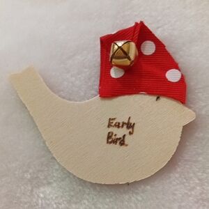 Early Bird Woodburned Festive Ornament